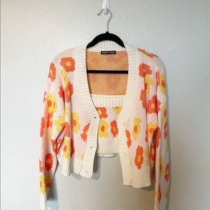 SHEIN Floral Crop Sweater Set Size L